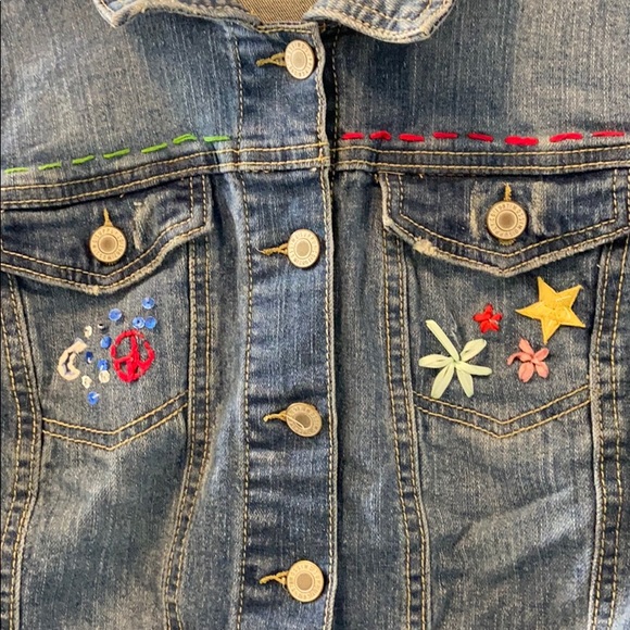 Hand-Embroidered Jean Jacket - Picture 2 of 6